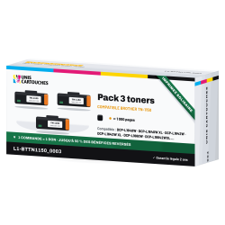 Pack de 3 toners Brother TN-1150 Noir | 1er Prix Solidaire