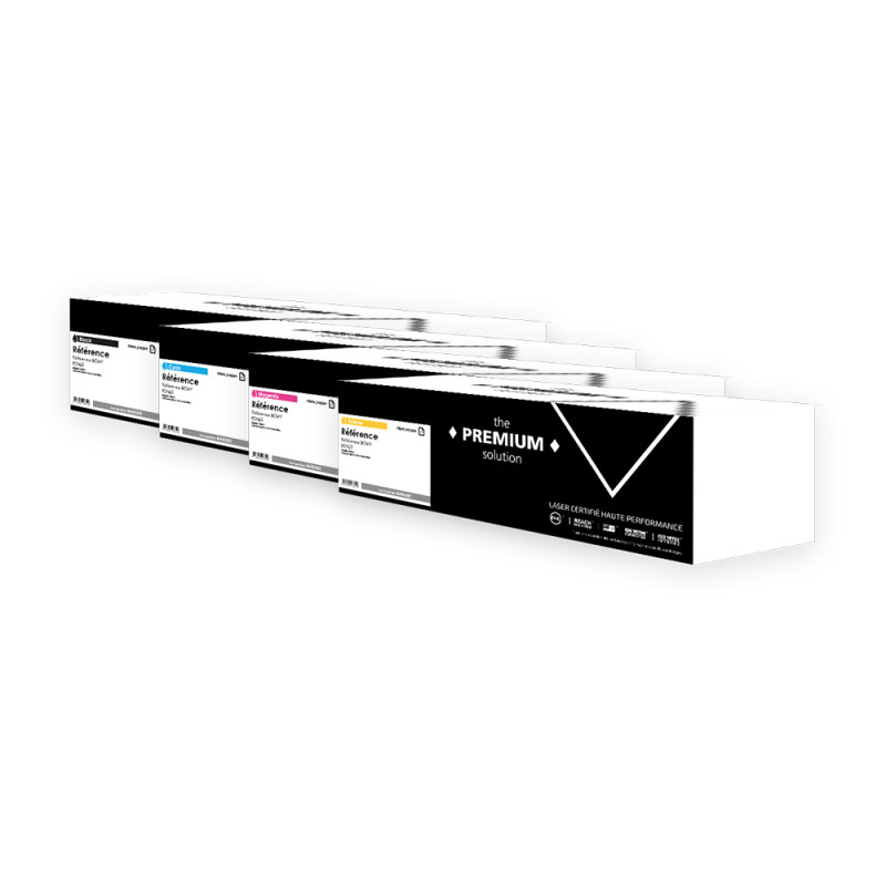 Lexmark 742S - Pack x4 Toner compatible avec 74C2SK0, 74C2SC0, 74C2SM0, 74C2SY0 - Black
