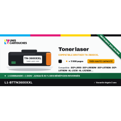 Toner compatible Brother TN-3600XXL Noir 11000 pages | 1er Prix