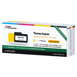 Toner compatible HP 117X Jaune W2072X 1300 pages | 1er Prix