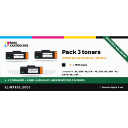 Pack de 3 toners Samsung MLT-D101S Noir | 1er Prix Solidaire