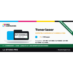 Toner compatible Samsung CLT-C406S Cyan 1000 pages | 1er Prix