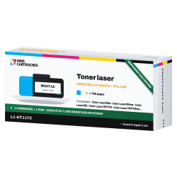 Toner laser compatible HP W2071A / 117A Cyan | 1er Prix Solidaire