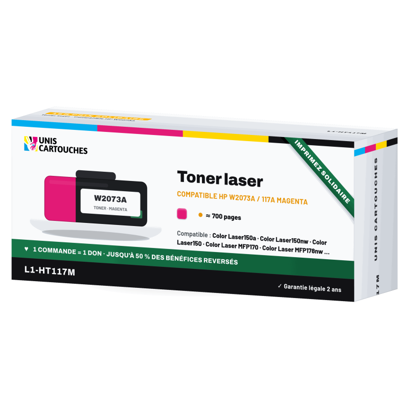 Toner compatible HP 117A Magenta W2073A 700 pages | 1er Prix