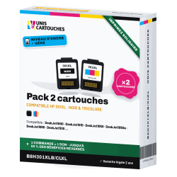 HP 301XL CH563EE + CH564EE : pack de 2 | 1er Prix Solidaire