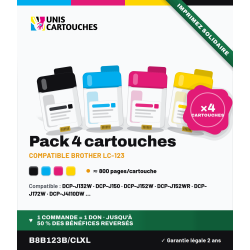 Pack 5 cartouches Brother LC123 compatibles | 1er Prix Solidaire