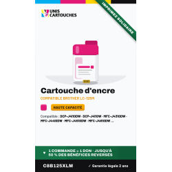 Cartouche magenta compatible Brother LC125XLM | 1er Prix Solidaire
