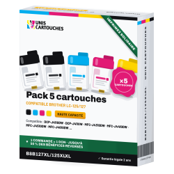 Pack 5 cartouches Brother LC125XL/LC127XL | 1er Prix Solidaire