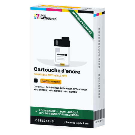 Cartouche noire compatible Brother LC127XL | 1er Prix Solidaire