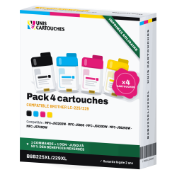 Pack 4 cartouches Brother LC225XL / LC229XL | 1er Prix Solidaire