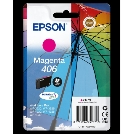 Cartouche Epson 406 Magenta Parapluie C13T17G34010 – Origine