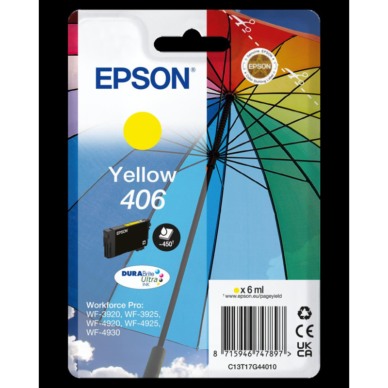 Cartouche Epson 406 Jaune Parapluie C13T17G44010 – Origine