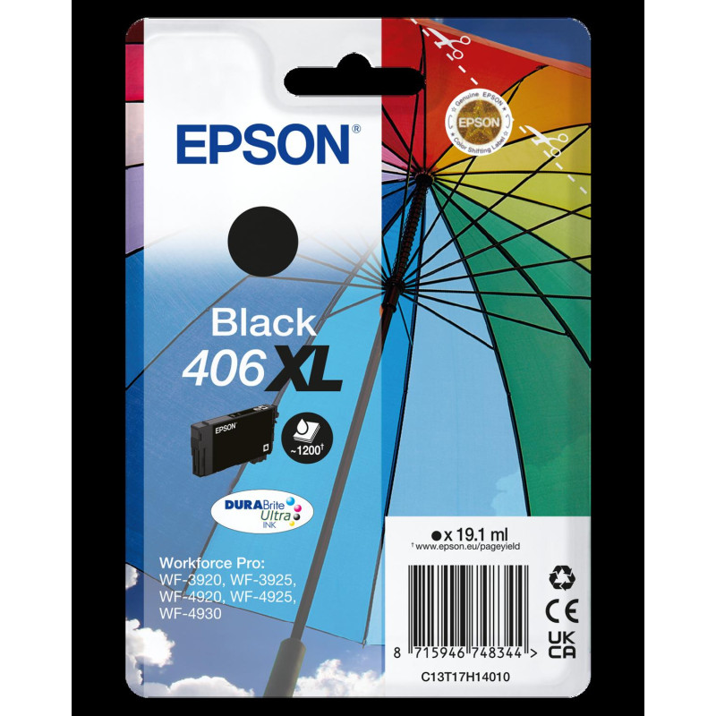 Cartouche Epson 406XL Noir Parapluie C13T17H14010 – Origine