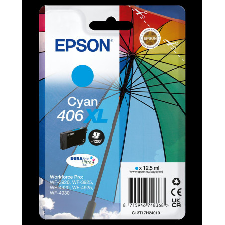 Cartouche Epson 406XL Cyan Parapluie C13T17H24010 – Origine