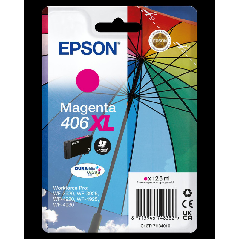 Cartouche Epson 406XL Magenta Parapluie C13T17H34010 – Origine