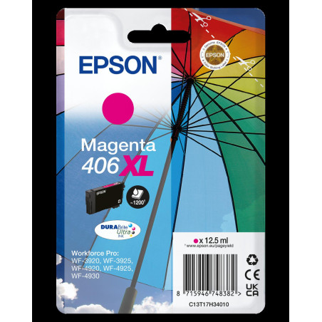 Cartouche Epson 406XL Magenta Parapluie C13T17H34010 – Origine