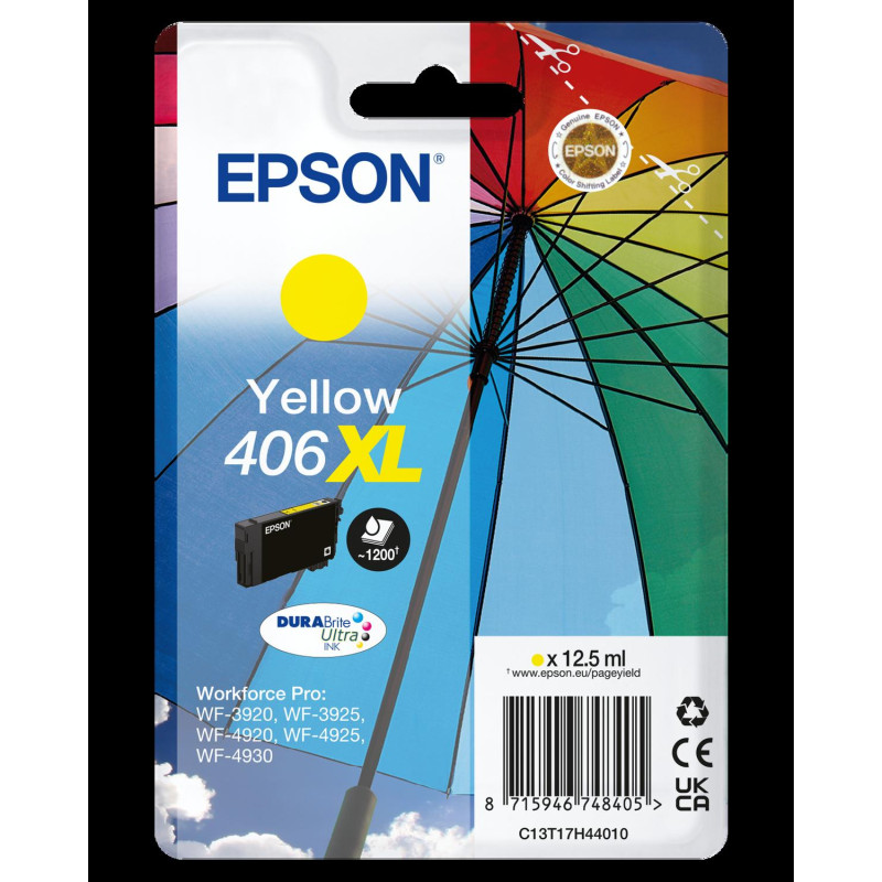 Cartouche Epson 406XL Jaune Parapluie C13T17H44010 – Origine