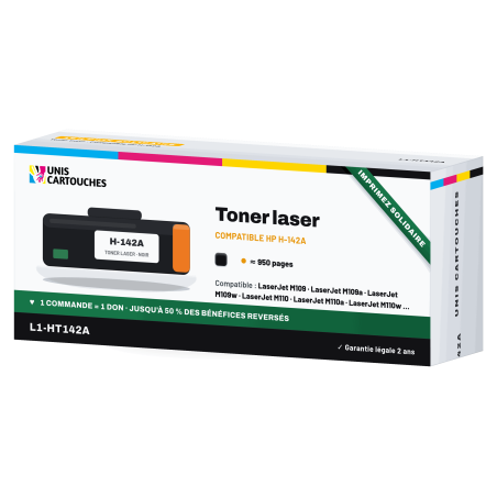 Toner HP 142A W1420A Noir, hors HP+ | 1er Prix Solidaire