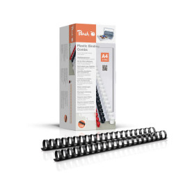 Peach 50 anneaux de reliure plastiques A4 210 feuilles (22mm-21 anneaux) - PB422-02 - Noir