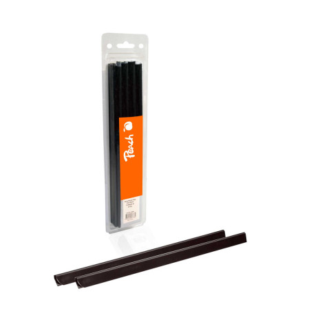 Peach 25 Clips reliure plastiques A4 20 feuilles (6mm) - R-PBS406-02 - Noir
