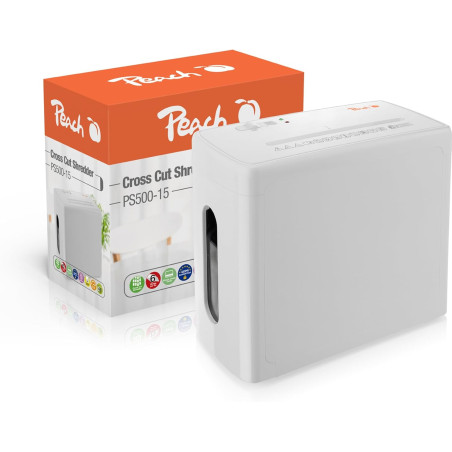 Peach Destructeur de documents micro coupe Silencieux - PS500-15 - Blanc