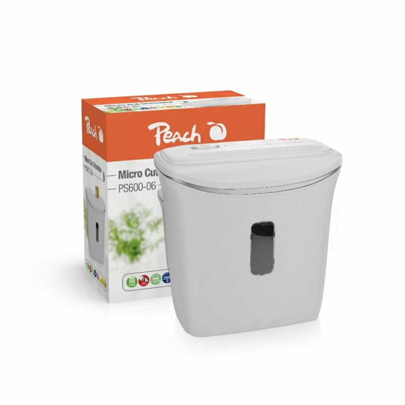 Peach Destructeur de documents micro coupe - PS600-06 - Blanc