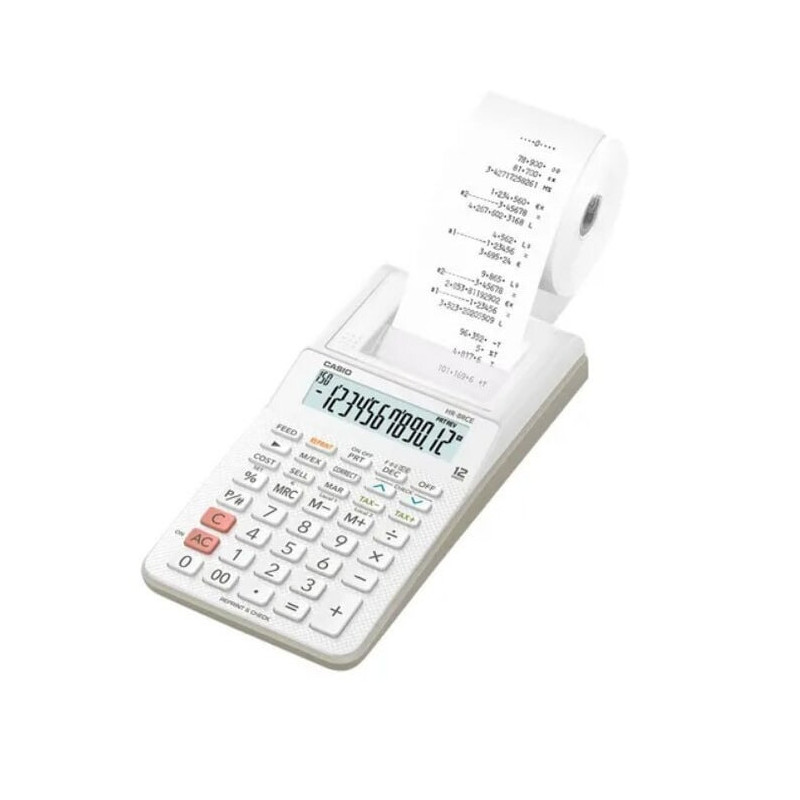 Calculatrice imprimante Casio HR-8RCE Blanche