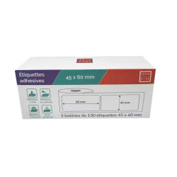 Bobines d'étiquettes autocollantes 45x60 mm · pack de 3 · 390