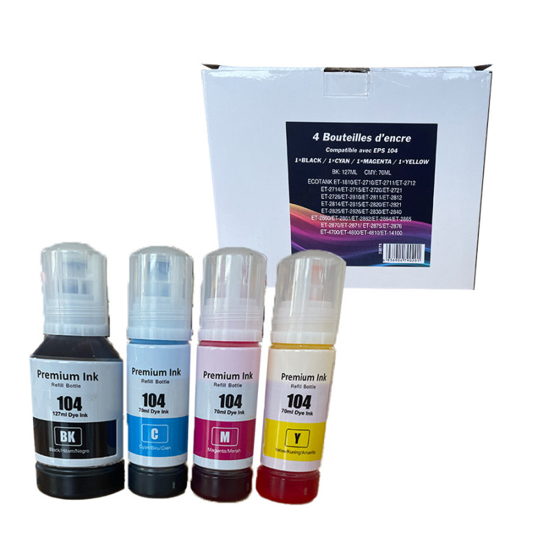 Cartouche d'encre compatible Epson Noir · 104 140 104 701 pages