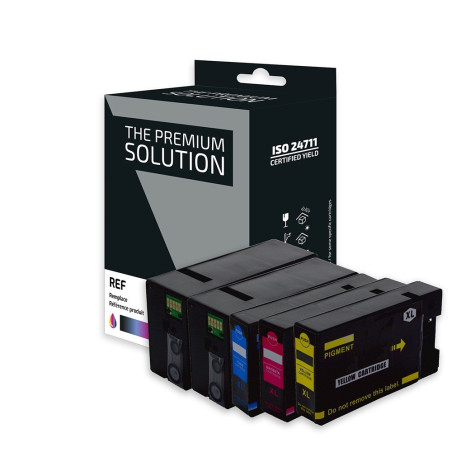 Pack 5 Cartouches Compatibles CANON PGI-2500 Noir Cyan Magenta Jaune