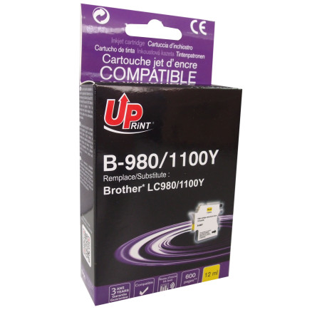 Cartouche Jaune Premium UPrint LC980/1100 pour Brother