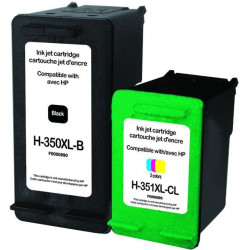 Pack de 2 cartouches d'encre UPrint compatible HP CB336EE/CB338EE Noir et couleur | Premium