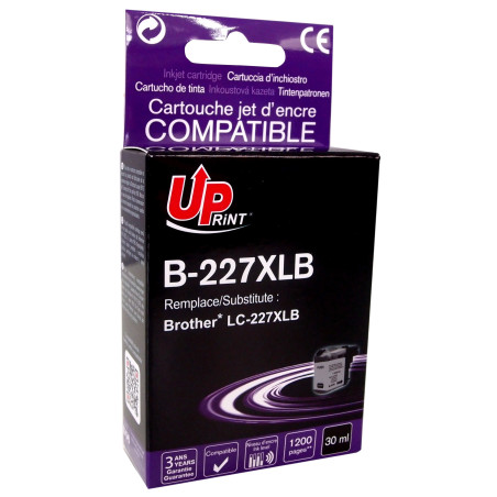 Cartouche UPrint Noir Premium pour Brother LC-227XL, rendement 1200
