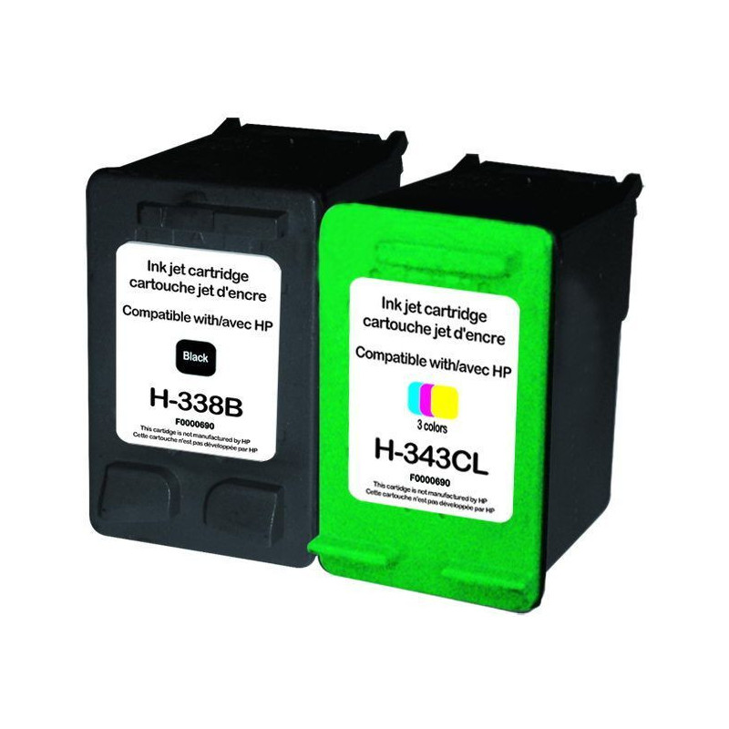 Cartouches UPrint Premium BK+CL pour imprimantes HP - Consommable