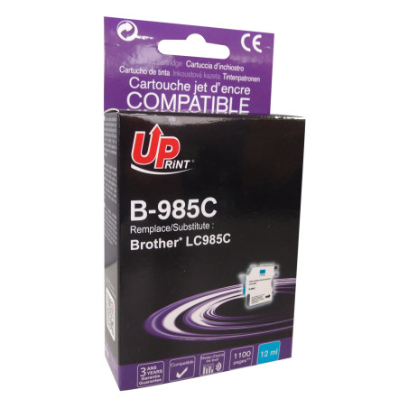 Cartouche Cyan Premium UPrint LC985 pour Brother DCP-J 125 à MFC-J 410