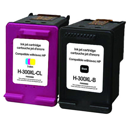 Cartouche UPrint BK+CL pour imprimantes HP - Consommable Premium