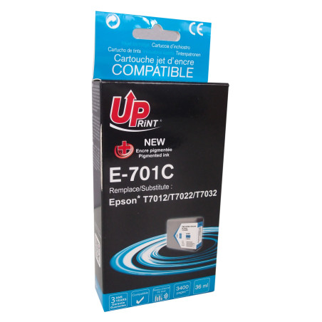 Cartouche Premium UPrint cyan pour imprimantes Epson T701/T702/T703