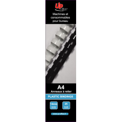 Anneaux plastiques de reliure UP Office 14 mm · Noir · pack de 25