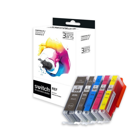 Cartouches Premium Switch compatibles Canon PGI-580/581 pour