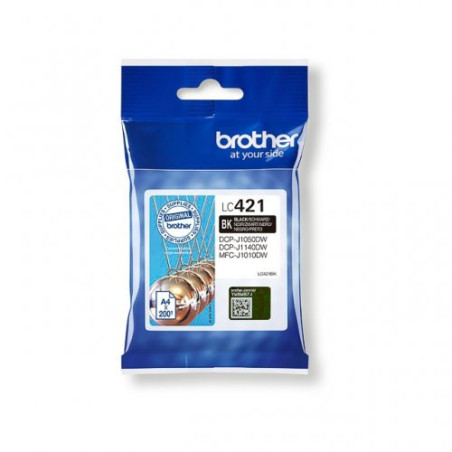 Cartouche d'origine Brother 421 Noir, 200 pages, pour imprimantes