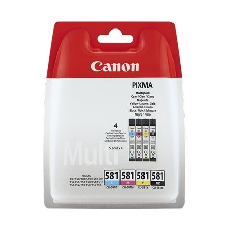 Cartouche Origine Canon 581 - Pack x4 jet d'encre authentique