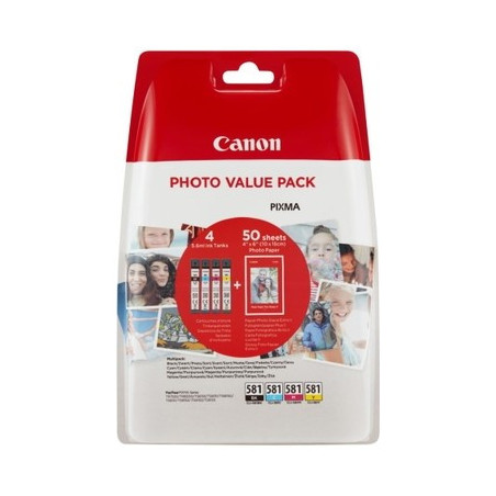 Cartouche Origine Canon 581 - Pack x 4 jet d'encre authentique