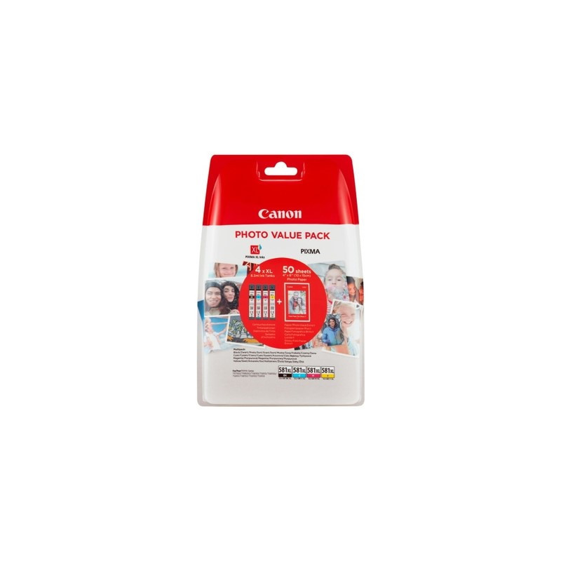 Cartouche Origine Canon 581XL Pack x4 - Référence officielle OEM 581XL