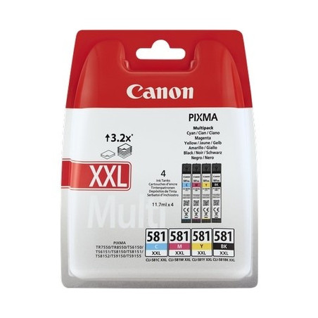 Cartouche Origine Canon 581XXL Pack x4 - Référence exacte 581XXL