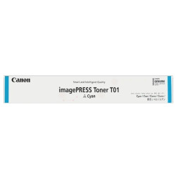 Cartouche Cyan T01 Origine pour Canon imagePRESS C 60/C 600/C 65/C