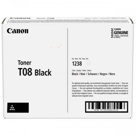 Cartouche Noir T08 Origine Canon pour i-SENSYS X 1200 Series