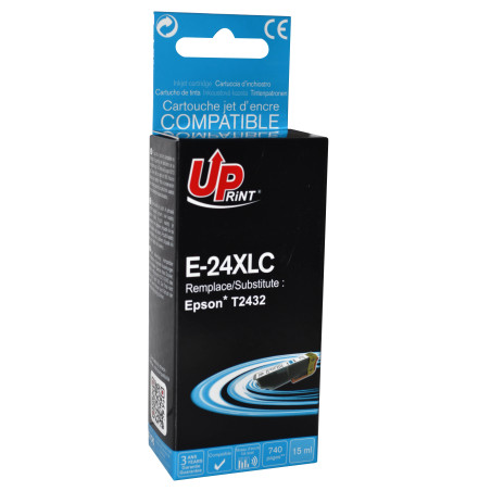 Cartouche Premium Cyan UPrint T2432 compatible Epson