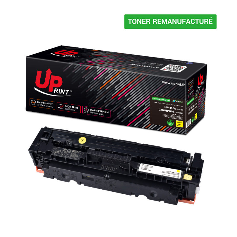Cartouche laser jaune premium UPrint pour imprimantes HP - CF412A/046