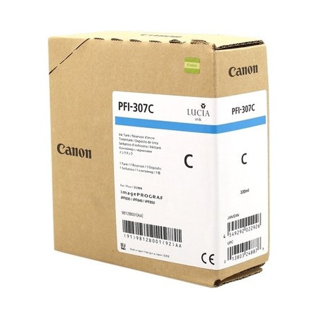 Cartouche Cyan Origine Canon 307 pour imagePROGRAF IPF 830 Series