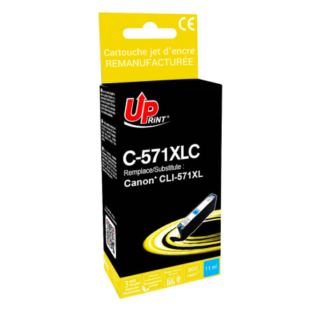 Cartouche Premium UPrint Cyan CLI 571XL-C compatible Canon